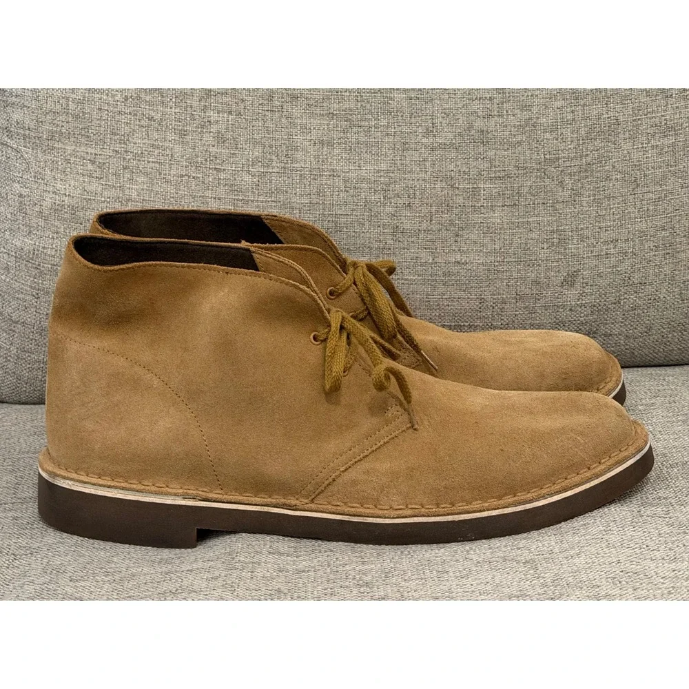 Clarks Bushacre 2 Suede Chukka Boots Mens 14 Tan Brown Lace Up Ankle Boots